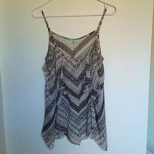 Limited tank blouse with ruffles in the front